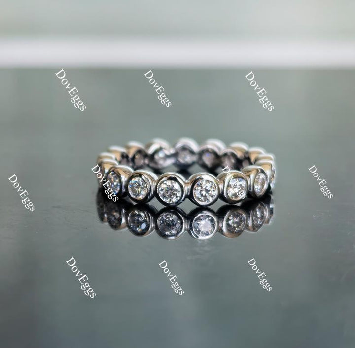 Doveggs Full eternity bezel setting moissanite wedding band/lab grown diamond band-3.6mm band width - DovEggs-Seattle