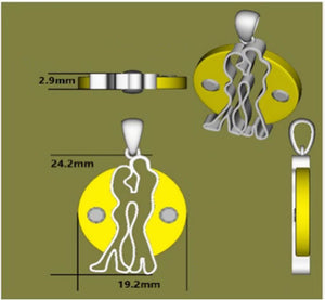 Doveggs round couple moissanite pendant necklace (pendant only)