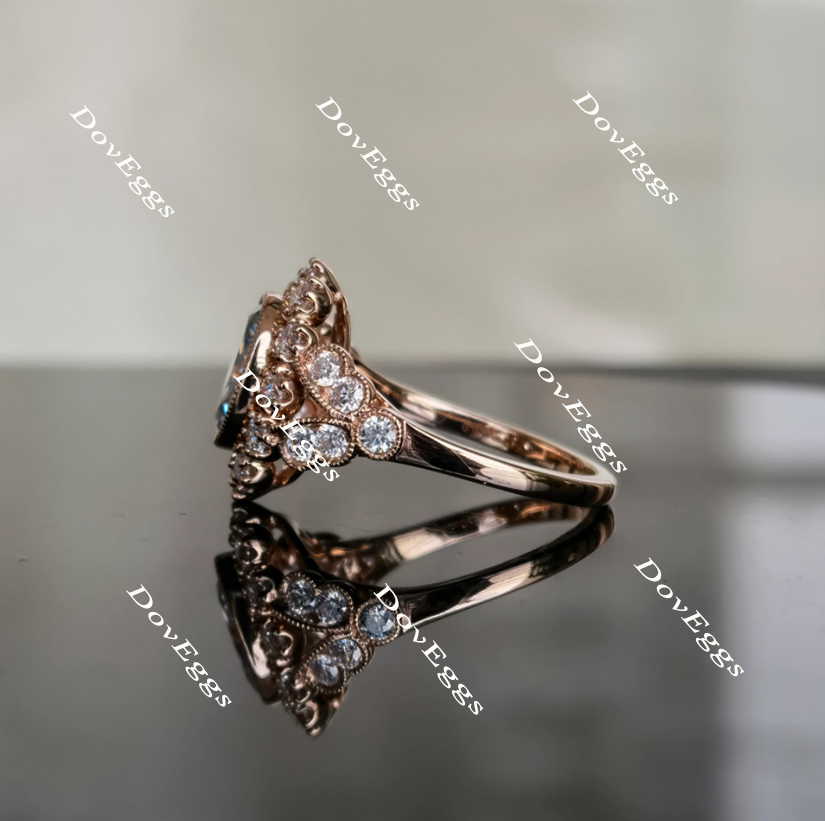 Marisol flower shape oval engagement ring