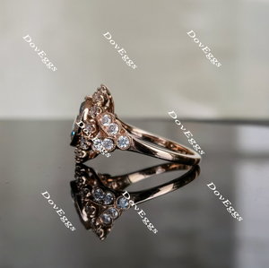 Marisol flower shape oval engagement ring
