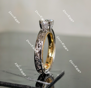 doveggs round vintage moissanite engagement ring