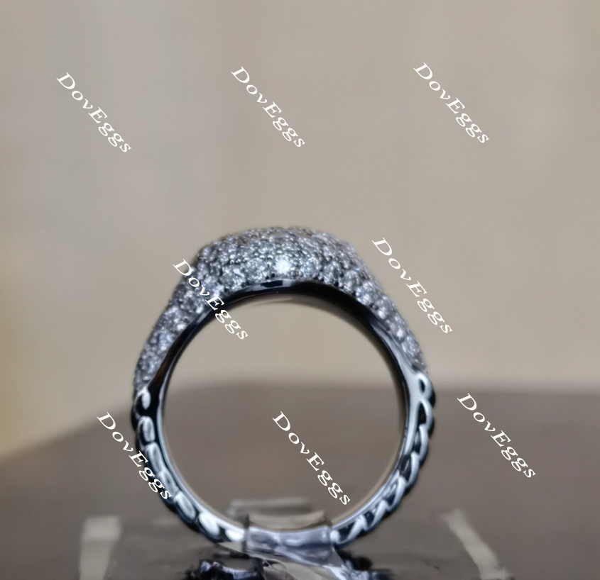 Doveggs round art deco moissanite/lab grown diamond wedding bands-2.9mm band width