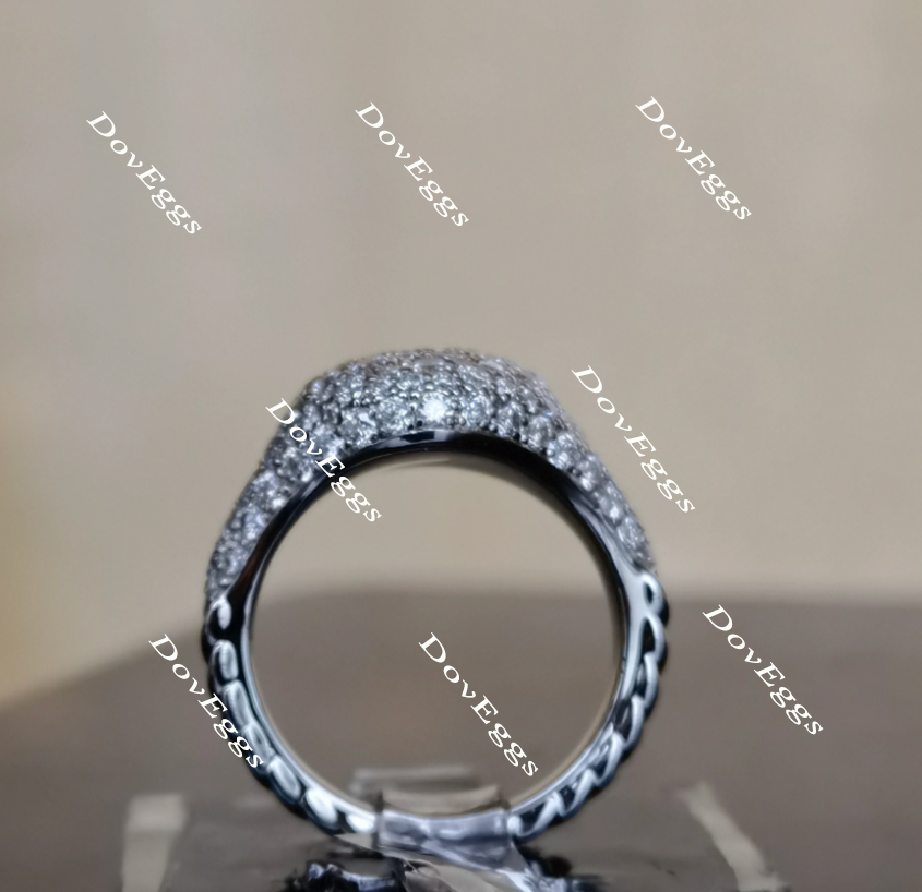 Doveggs round art deco moissanite wedding bands-2.9mm band width
