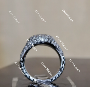 Doveggs round art deco moissanite wedding bands-2.9mm band width