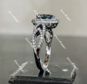 Sassanach pear pave moissanite engagement ring