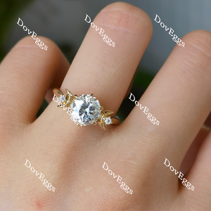 Doveggs half moon three-stone moissanite engagement ring