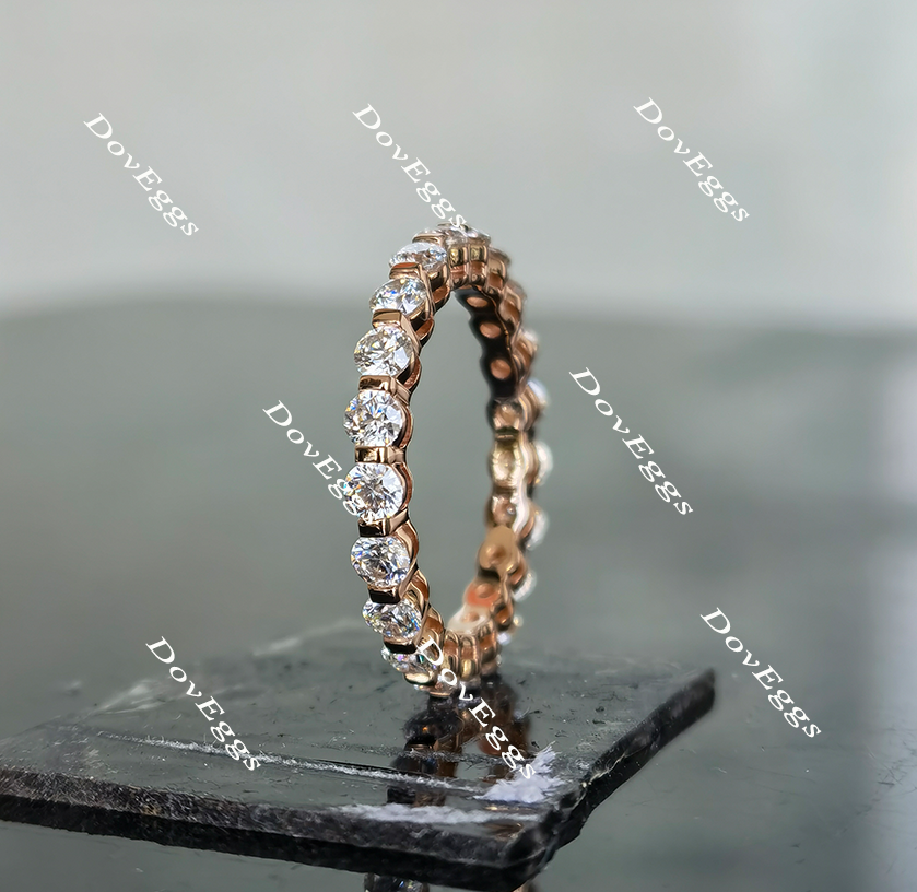Doveggs 2.5mm moissanite eternity engagement ring wedding band for women-2.2mm band width