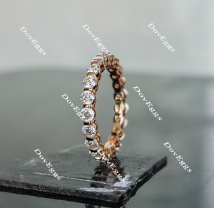 Doveggs 2.5mm moissanite/lab grown diamond eternity wedding band for women-2.2mm band width