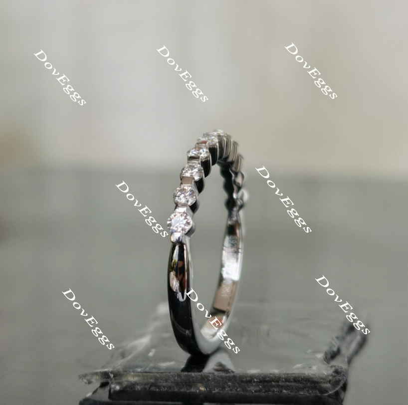Doveggs round moissanite/lab grown diamond wedding band-2.0mm band width