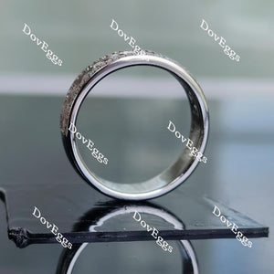 Doveggs princess round half eternity pave moissanite/lab grown diamond wedding band-6mm band width
