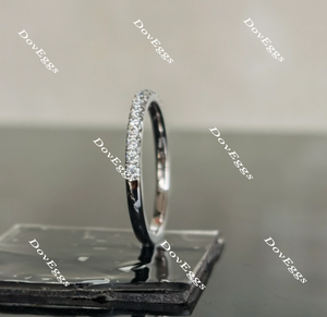 Doveggs half eternity pave moissanite/lab grown diamond guard ring/wedding band-1.8mm band width
