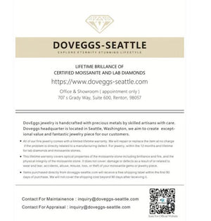 Doveggs round wide band pave moissanite engagement ring for women