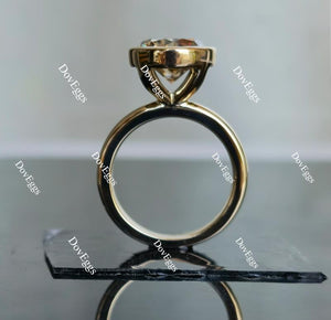 Doveggs bezel setting solitaire colored moissanite engagement ring