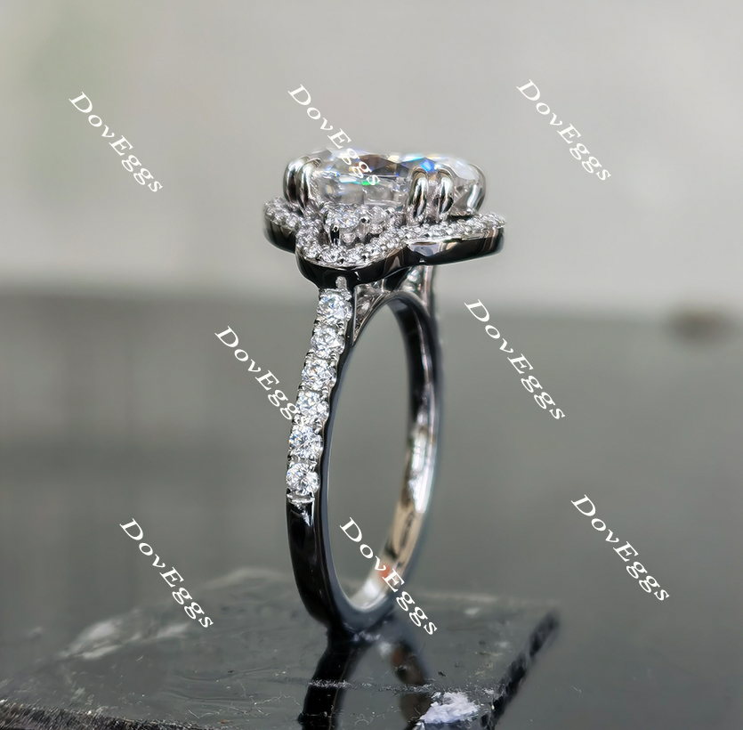 Doveggs floral moissanite engagement ring for women