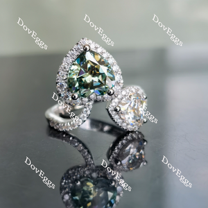 Two heart’s beat as one, in memory of Robert moissanite ring