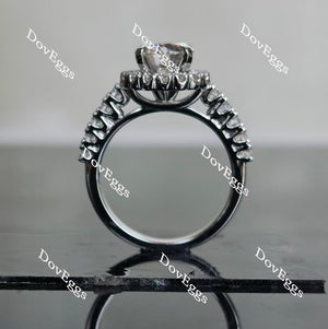 Doveggs round halo moissanite engagement ring