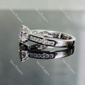 Doveggs round half eternity channel set moissanite ring