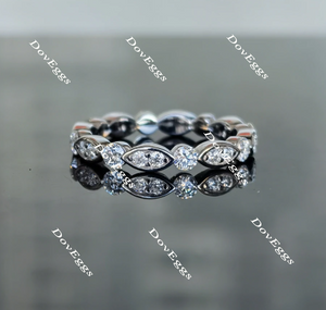 Doveggs round full eternity moissanite/lab grown diamond wedding bands-2.7mm band width