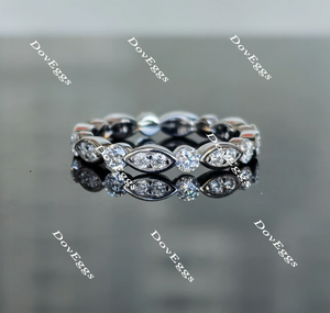 Doveggs round full eternity moissanite ring/lab grown diamond wedding bands-2.7mm band width