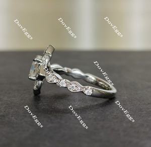 The aviator's floral Asscher moissanite engagement ring