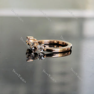 Doveggs round moissanite/lab grown diamond wedding band for women-1.7mm band width