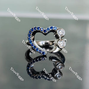 In Mayte honor: you are value round moissanite/lab grown diamond & colorded gem band-2.3mm band width