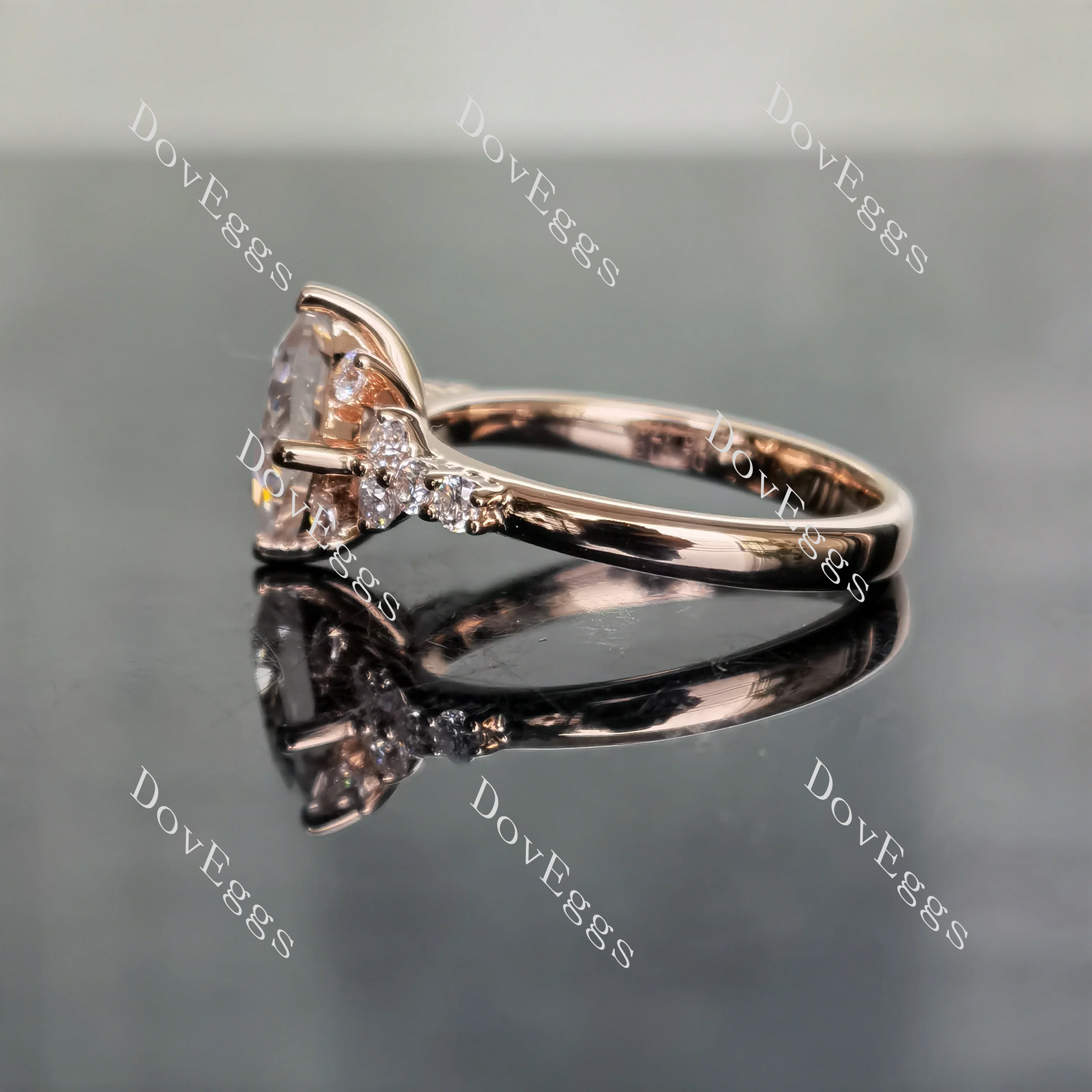 Doveggs side stones moissanite engagement ring