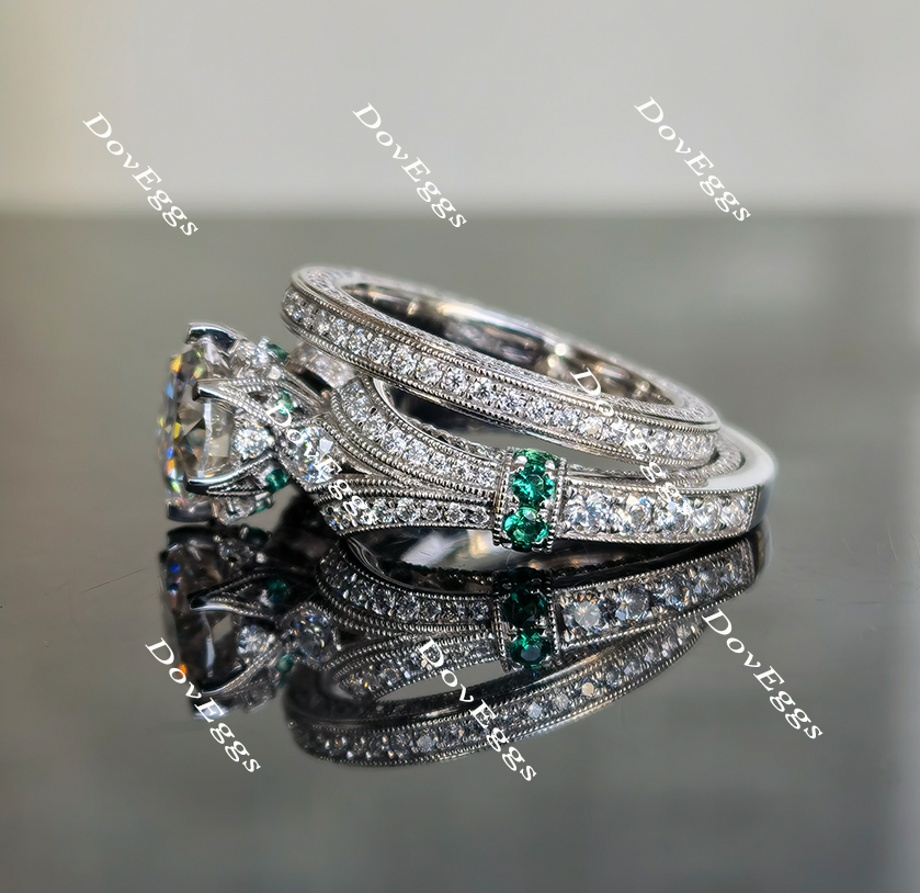 Doveggs pave moissanite/lab grown diamond wedding band (one piece of wedding band only)-2.3mm band width