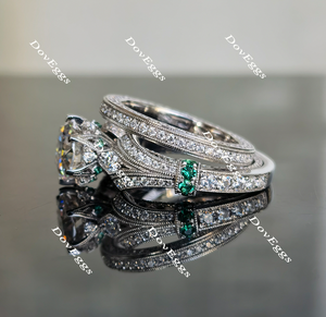 Doveggs pave moissanite/lab grown diamond wedding band (one piece of wedding band only)-2.3mm band width