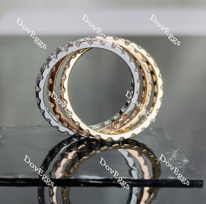 Doveggs Full eternity bezel setting moissanite wedding band/lab diamond band-7mm band width