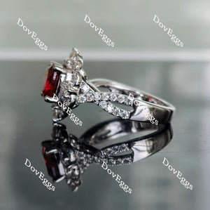 Doveggs split shank pave colored gem engagement ring