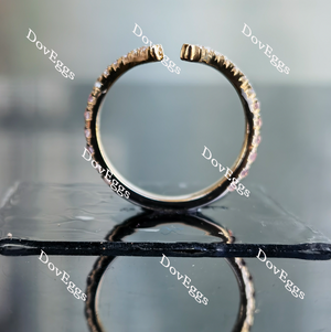 Doveggs round curved moissanite/lab grown diamond & colored gem wedding band-2.1mm band width