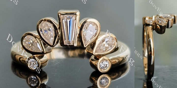 Doveggs round bezel moissanite/lab grown diamond wedding band-2.0mm band width - DovEggs-Seattle