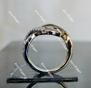 Doveggs art deco moissanite wedding band for women-2.5mm band width