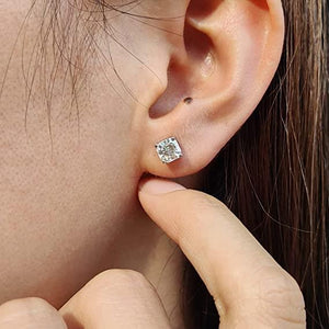Doveggs sterling silver 2cttw GHI color asscher moissanite stud earrings
