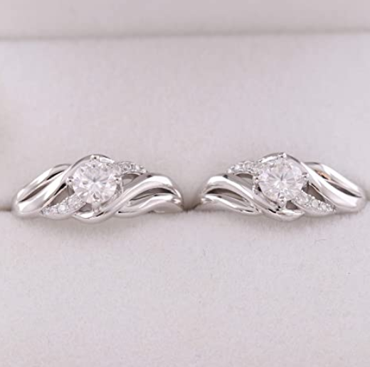 doveggs 1 carat round sterling silver hoop moissanite earrings for women