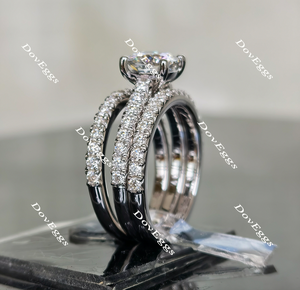 Doveggs half eternity pave moissanite/lab grown diamond wedding band(one piece of wedding band only)-1.8mm band width