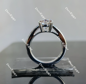 Doveggs round half eternity moissanite engagement ring