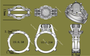 Doveggs round half eternity pave curved moissanite/lab grown diamond enhancer-6.8mm band width