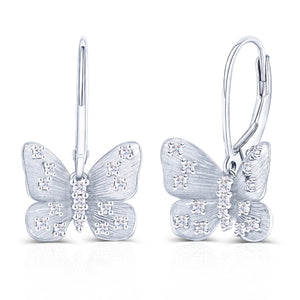 Doveggs butterfly moissanite hoop earrings