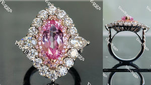 halo pink sapphire engagement ring