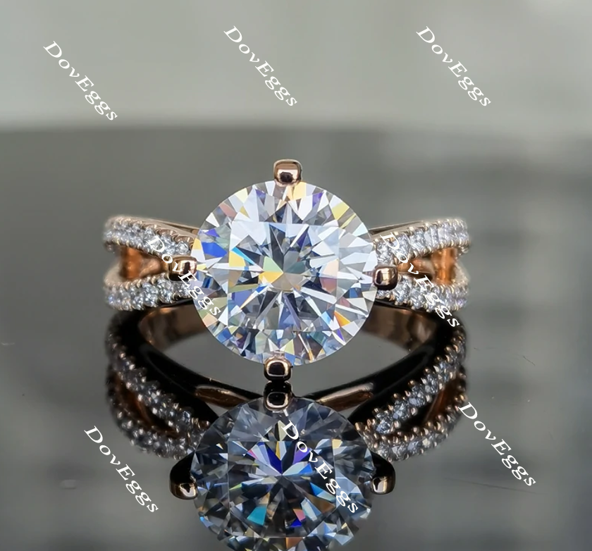 Doveggs round split shank moissanite engagement ring