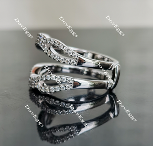 Tin’s Lace round half eternity moissanite Enhancer/lab created diamond wedding band