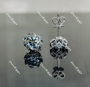 Doveggs solitaire round colored moissanite stud earrings for women