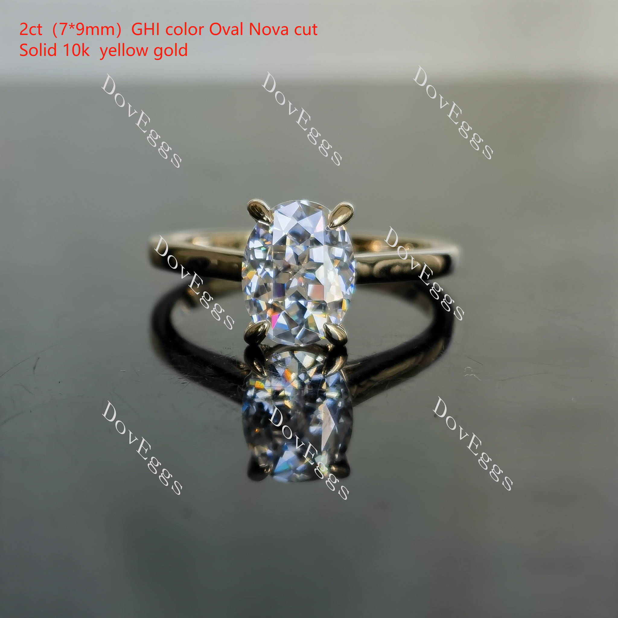 Doveggs solitaire oval moissanite engagement ring