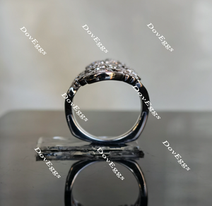 Doveggs garden goddness flower shape round moissanite/Lab grown diamond wedding bands-2.5mm band width