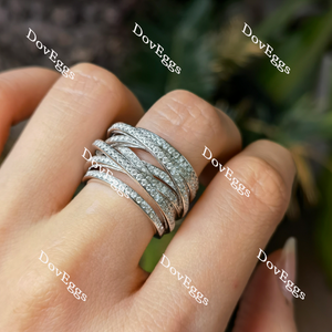 Doveggs round split shank pave moissanite/lab grown diamond wide band-11.4mm band width