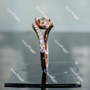 Doveggs round pave curved band moissanite engagement ring