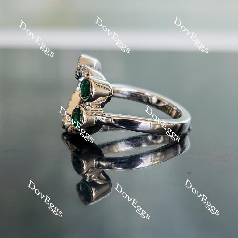 In Mayte honor: you are value round moissanite/lab grown diamond & colorded gem band-2.3mm band width