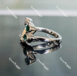 In Mayte honor: you are value round colorded gem & moissanite band-2.3mm band width